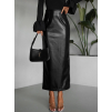 Černá koženková midi sukně OGELY