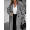 Šedý dlouhý elegantní oversize kabát KERRYL