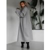 Šedý dlouhý elegantní oversize kabát KERRYL