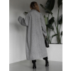 Šedý dlouhý elegantní oversize kabát KERRYL