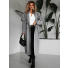Šedý dlouhý elegantní oversize kabát KERRYL
