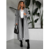Šedý dlouhý elegantní oversize kabát KERRYL