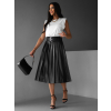 Černá koženková midi sukně GWYNECH