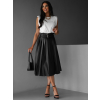 Černá koženková midi sukně GWYNECH