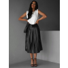 Černá koženková midi sukně GWYNECH