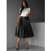 Černá koženková midi sukně GWYNECH