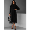 Černé 2v1 tylové šaty RHYSAND se svetrem