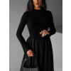 Černé dlouhé šaty AURORY s balónovou sukní