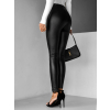 Černé koženkové kalhoty NICOLA s knoflíky