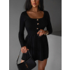 Černé krátké žerzejové vypasované šaty LAKALA