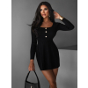 Černé krátké žerzejové vypasované šaty LAKALA