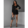 Černé krátké žerzejové vypasované šaty LAKALA