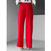 Červené široké elegantní kalhoty DONATELLA s páskem
