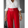 Červené široké elegantní kalhoty DONATELLA s páskem