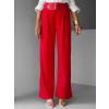 Červené široké elegantní kalhoty DONATELLA s páskem