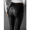 Černé úzké koženkové kalhoty ROBERTY