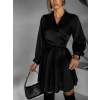 Černé zavinovací šaty WILTON s dlouhým rukávem