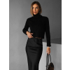 Černý crop svetr ZEVANDER s rolákem