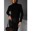 Černý crop svetr ZEVANDER s rolákem