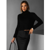 Černý crop svetr ZEVANDER s rolákem