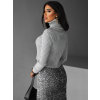 Šedý crop svetr ZEVANDER s rolákem