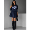 Tmavě modrý komplet PYLADES se skládanou sukní