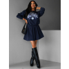 Tmavě modrý komplet PYLADES se skládanou sukní