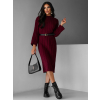 Vínové maxi svetrové šaty FRIDOLINA