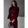 Vínové maxi svetrové šaty FRIDOLINA