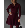 Vínové áčkové žerzejové šaty CUONG se zipem