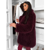 Vínový faux fur kožešinový kabátek CAMTU