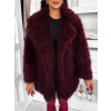 Vínový faux fur kožešinový kabátek CAMTU