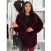 Vínový faux fur kožešinový kabátek CAMTU