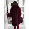 Vínový faux fur kožešinový kabátek CAMTU