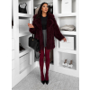 Vínový faux fur kožešinový kabátek CAMTU