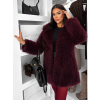 Vínový faux fur kožešinový kabátek CAMTU