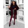 Vínový faux fur kožešinový kabátek CAMTU