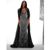 Černé třpytivé dlouhé večerní šaty SOURL
