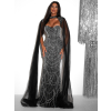 Černé třpytivé dlouhé večerní šaty SOURL