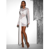 Bílé krátké mini krajkované šaty STRACHY