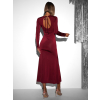 Vínové dlouhé elastické šaty LYDIE