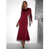 Vínové dlouhé elastické šaty LYDIE