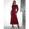 Vínové dlouhé elastické šaty LYDIE