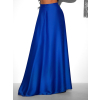 Modrá saténová dlouhá zavinovací sukně DENISSE
