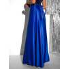 Modrá saténová dlouhá zavinovací sukně DENISSE