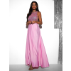 Růžová saténová dlouhá zavinovací sukně DENISSE