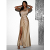 Zlaté asymetrické dlouhé šaty FIAMMAR