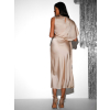 Zlaté koktejlové midi šaty JUTTA s průstřihy