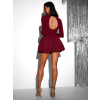 Bordó balónové krátké šaty MINGHOC