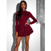 Bordó balónové krátké šaty MINGHOC